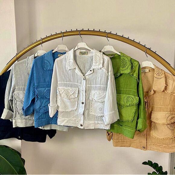 Made in Italy Linen Jacket - Picture 1 of 4